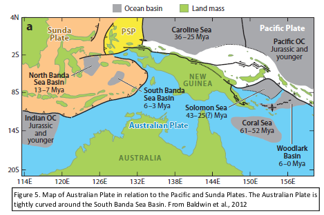 Banda Sea region tectonic map