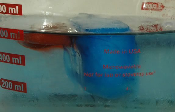 ice cubes floating in water