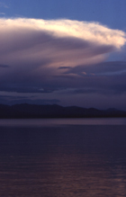 Thunderstorm anvil over Yellowstone Lake