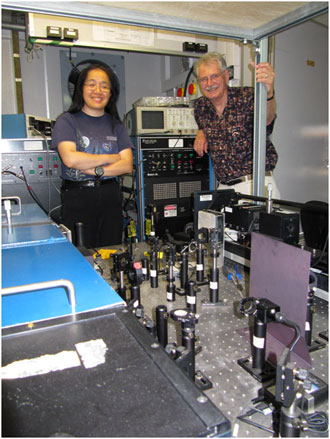 Dr. John Walling and Dr. Xinzhao Chu with the lidar