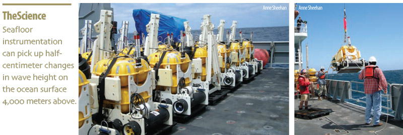Seafloor instrumentation for detecting tsunamis